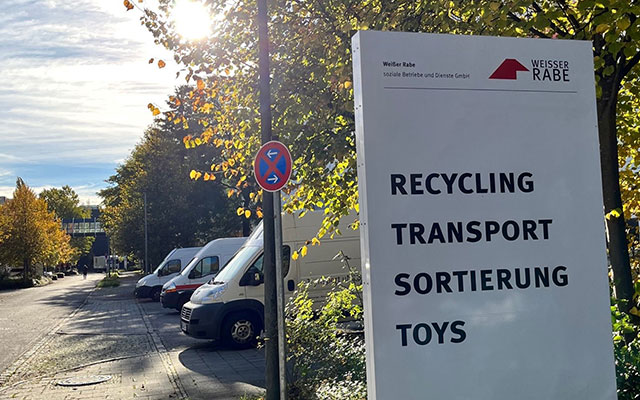 WR Recycling - Betriebsschild Recycling, Transport, Sortierung, Toys